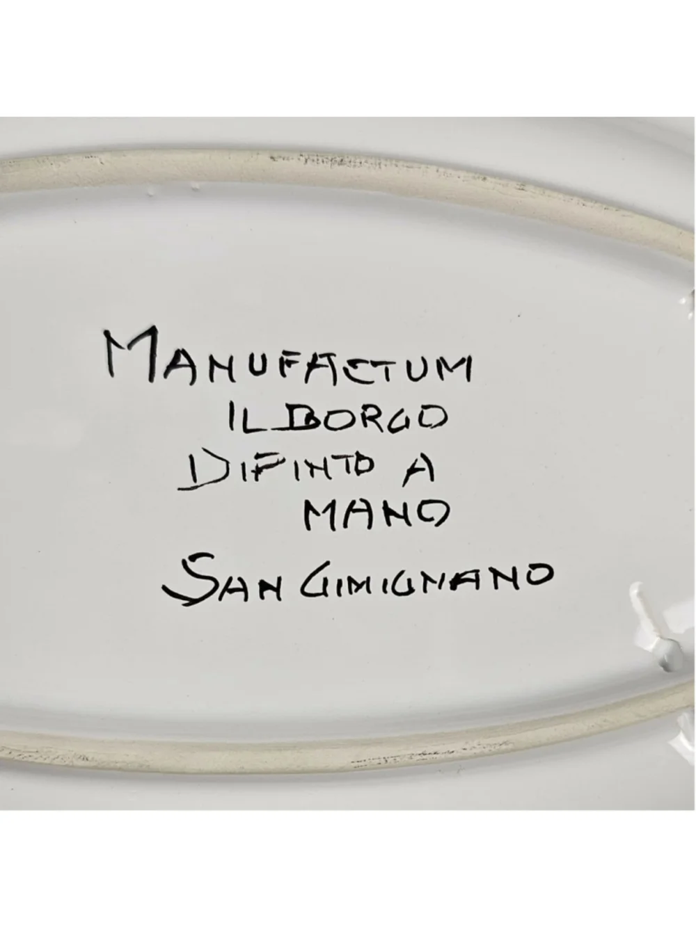 Vintage 11 inch Italian Majolica Wall Plate - Hand Painted Il Borgo San Gimignan